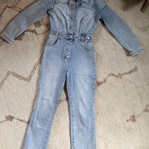 Free People Denim Jumpsuit - Light Blue